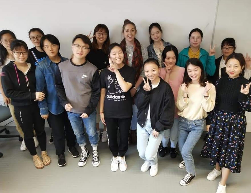 Elizabeth with some of her University of Edinburgh Engineering students